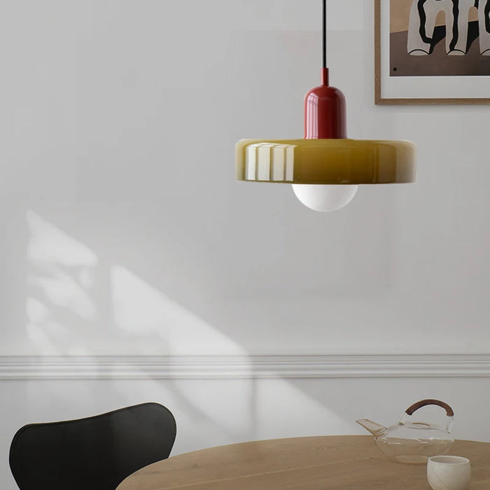Colorful modern glass pendant light for balcony