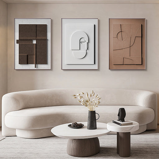 Three-Dimensional Geometric Morandi Hanging Painting – Abstract Silent Style Wall Art