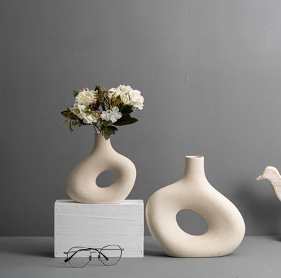 Modern minimalist ceramic vase set for living room decor