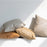Minimalist PU leather pillow cover with feather velvet filling