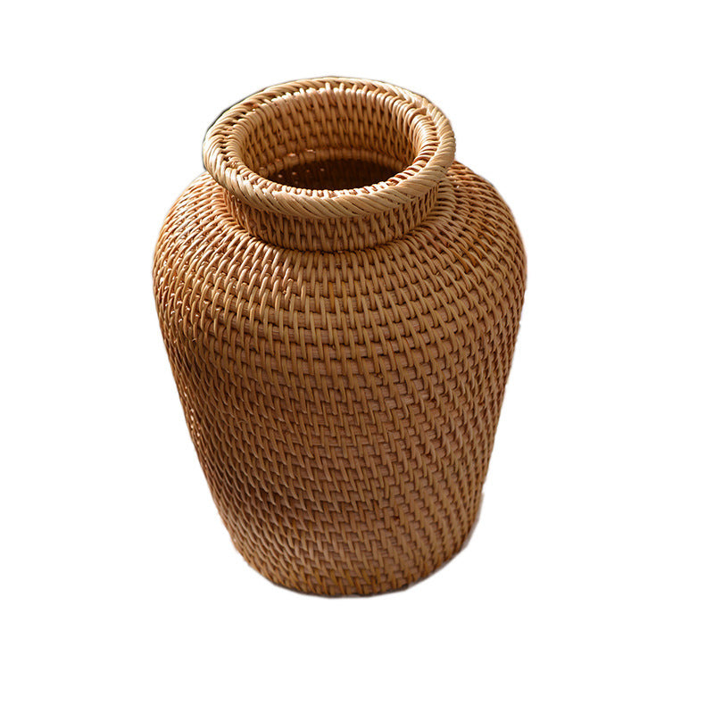 Rattan Woven Floral Decorative Vases - Cappucci Living