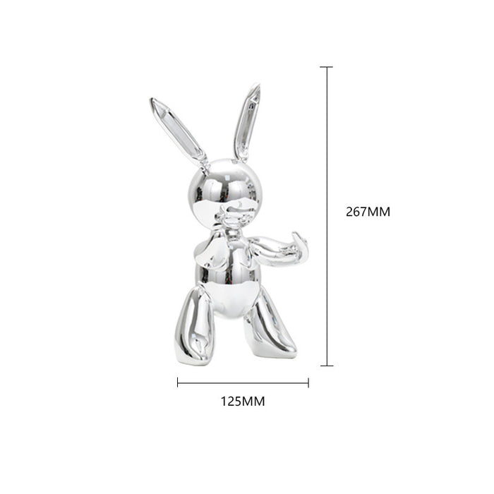 Shiny Balloon Rabbit Resin Sculpture - Cappucci Living