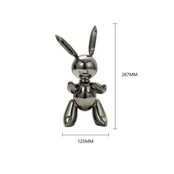 Shiny Balloon Rabbit Resin Sculpture - Cappucci Living