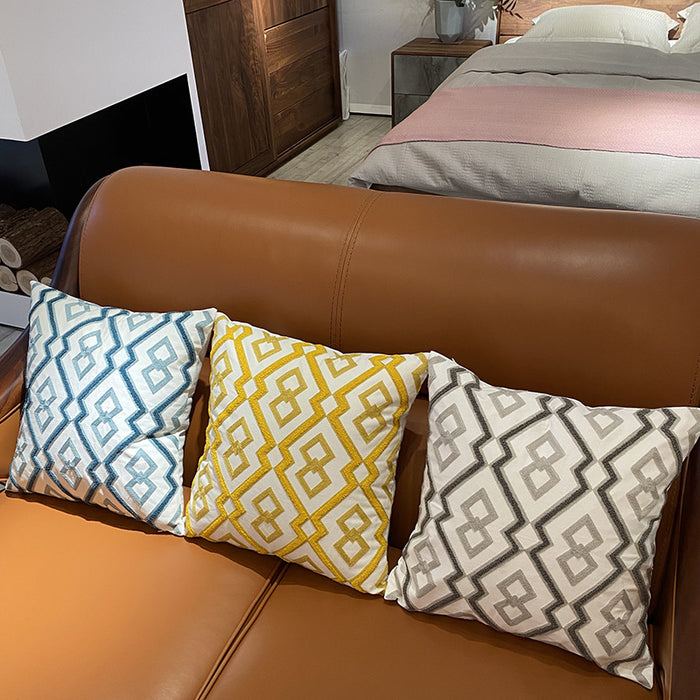 Soft and cozy embroidered pillow for sofas and armchairs