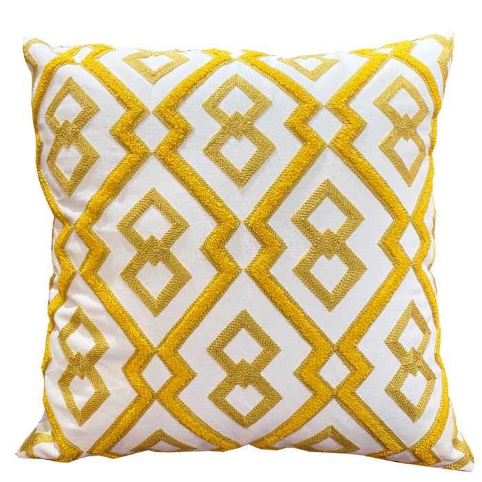 Boho-style decorative cushion cover with detailed stitching