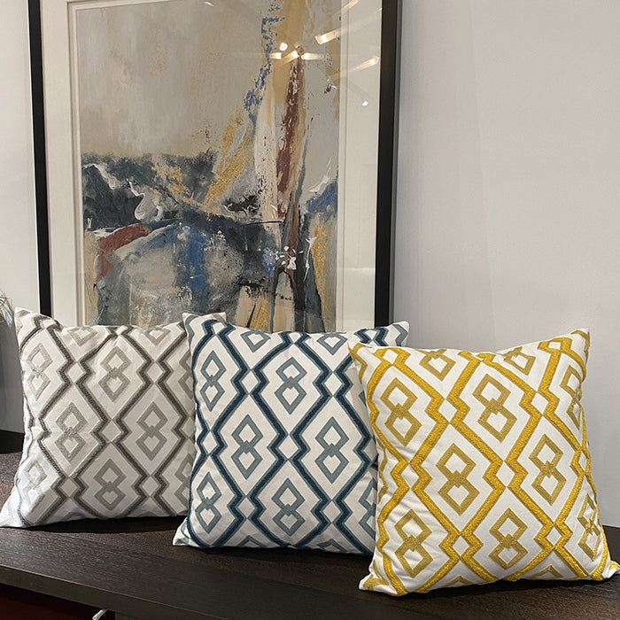 Scandinavian embroidered pillow cover for modern living rooms