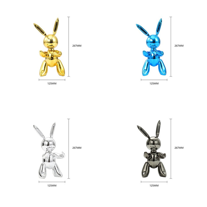 Shiny Balloon Rabbit Resin Sculpture - Cappucci Living