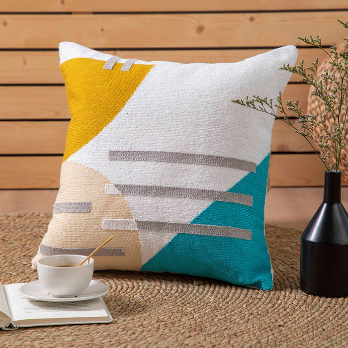 Simple Embroidered Throw Pillow Cushion Cover - Cappucci Living
