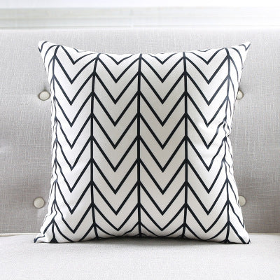 Geometric striped sofa throw pillow - Cappucci Living
