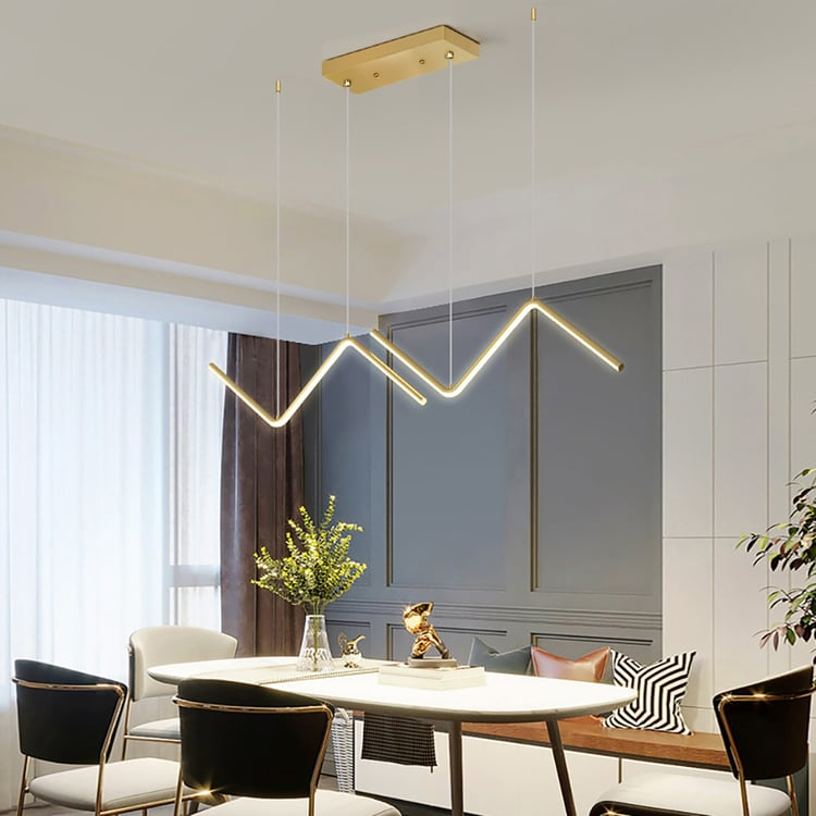 Modern LED Pendant Light Geometric Lines Chandelier - Cappucci Living