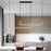 Black Minimalist LED Pendant Light for Dining Room