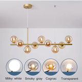 Contemporary multi-light chandelier with adjustable cords