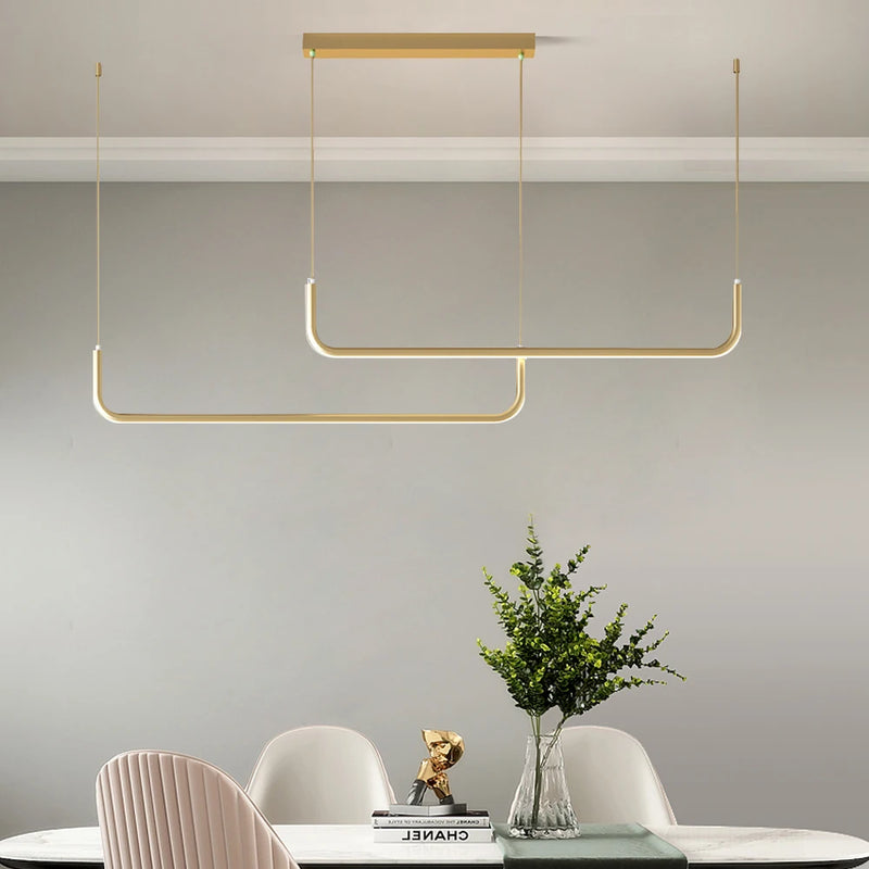 Modern Gold Hanging Light for Kitchen Island