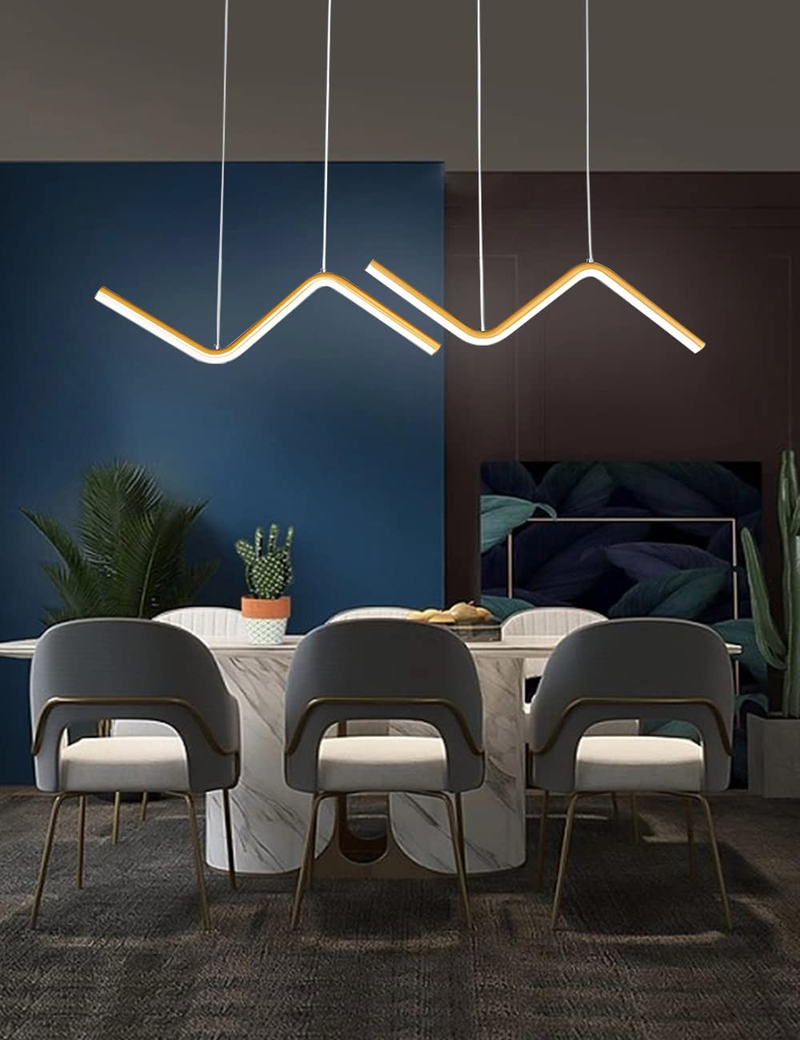 Modern LED Pendant Light Geometric Lines Chandelier - Cappucci Living