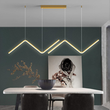 Modern LED Pendant Light Geometric Lines Chandelier - Cappucci Living