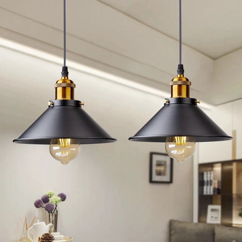 Black and gold metal pendant light for bedrooms