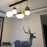 Wood Grain Iron Hanging Light with Milky Glass