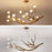 Resin and Iron Chandelier with Clear Glass Shades