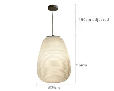 Simplistic White Stripe Glass Cord Pendant Lamp - Cappucci Living