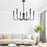 Industrial-Style Matte Black Chandelier for Home Décor