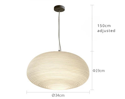 Simplistic White Stripe Glass Cord Pendant Lamp - Cappucci Living