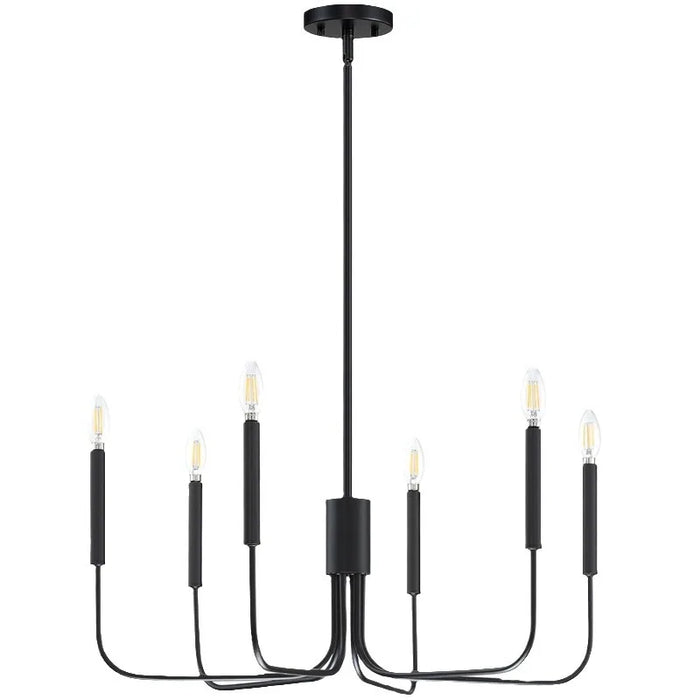 6-Light Black Farmhouse Chandelier - Cappucci Living