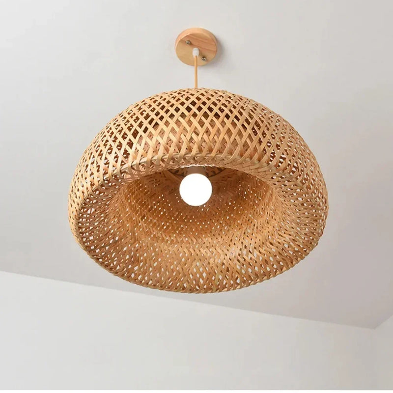 Eco-friendly LED bamboo art lamp for rustic interior design