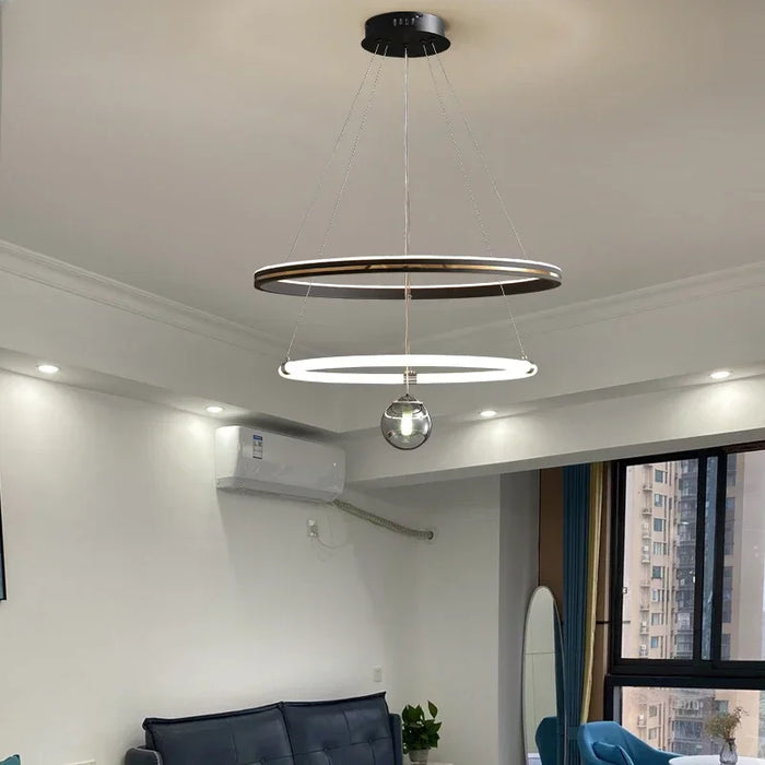 Black and Gold Post-Modern LED Hanging Lamp