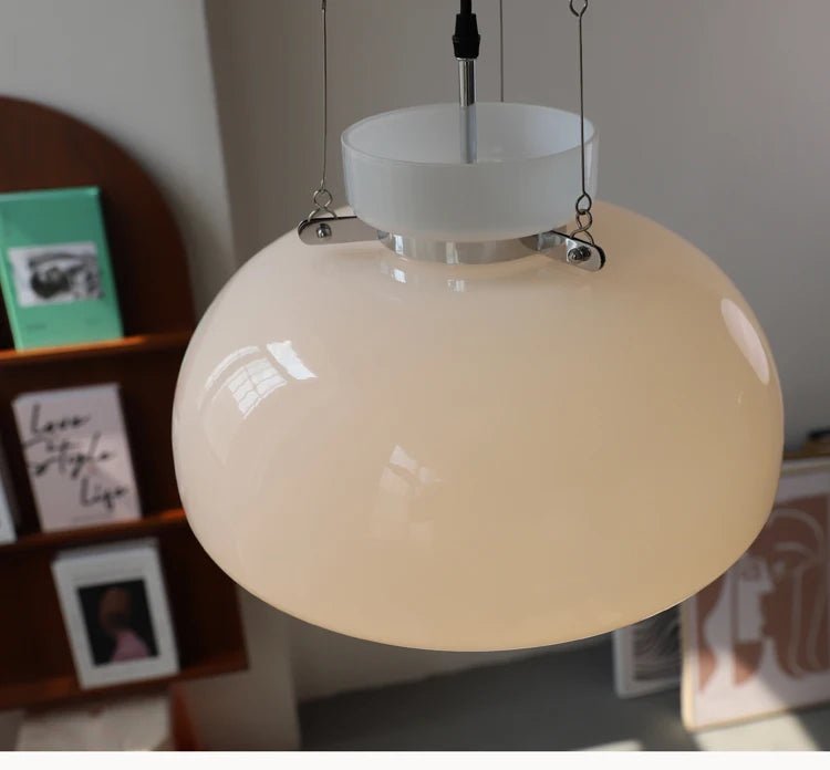 Classic white glass stone hanging light for living room