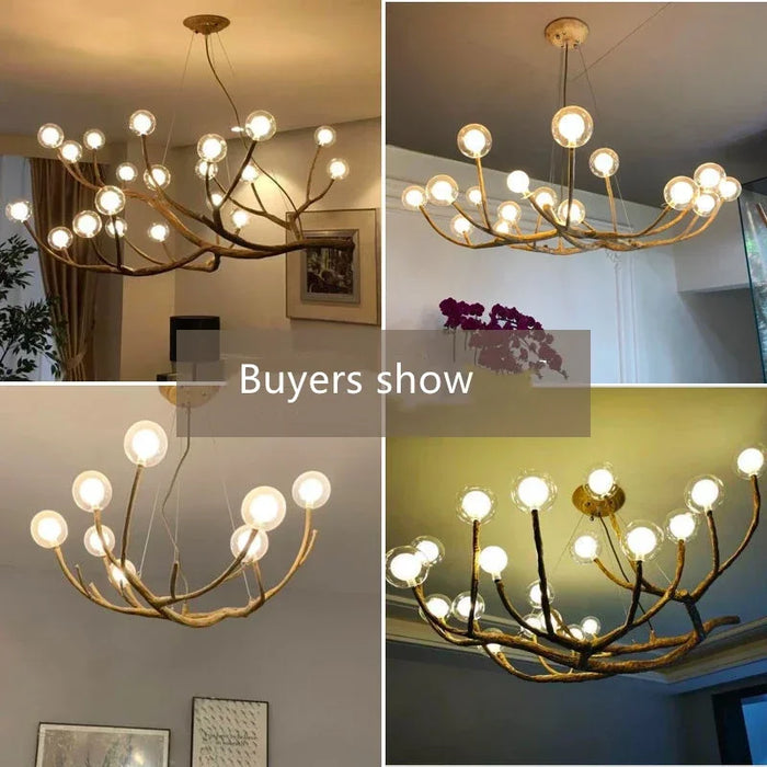 Retro-Style Tree Branch Chandelier for Home Décor