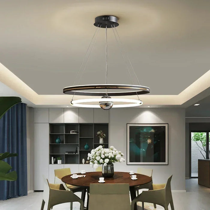 Black and Gold Post-Modern LED Hanging Lamp