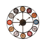 Creative Clocks Background Wall Simple Iron Retro Wall Clock