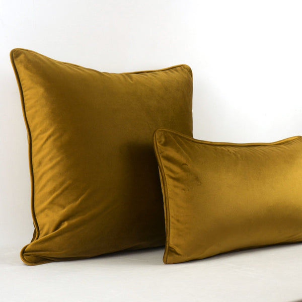 Brown and gold plush cushion cover for modern home decor