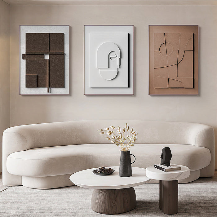 Three-Dimensional Geometric Morandi Hanging Painting – Abstract Silent Style Wall Art